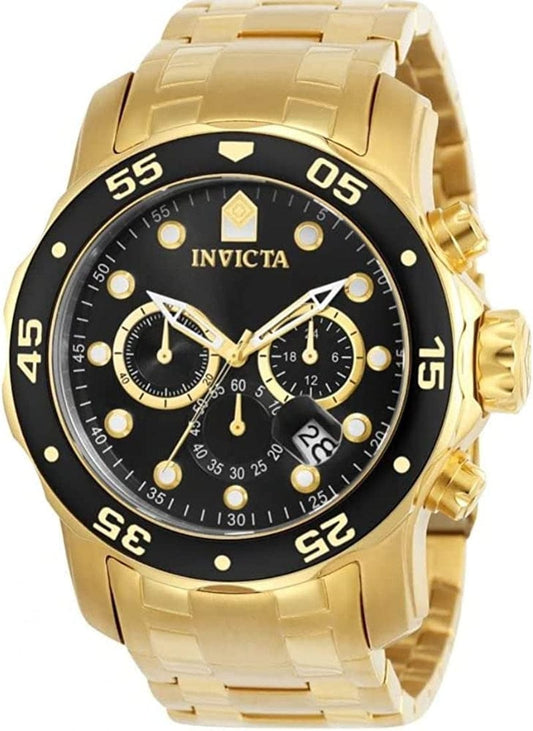 Men'S Pro Diver Collection Chronograph 18K Gold-Plated Watch (Model: 0072, 21954, 21958) Gold
