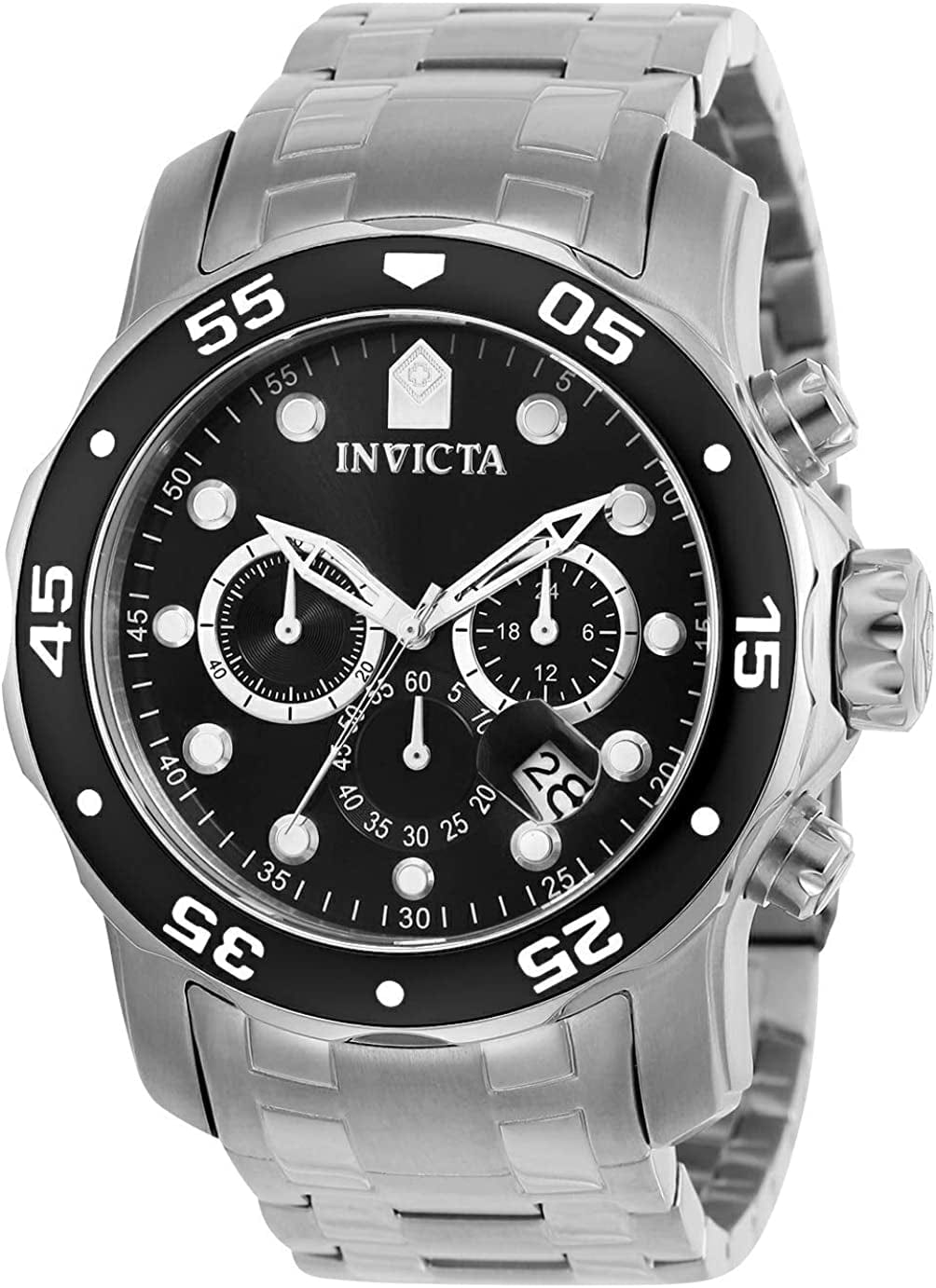 Men'S Pro Diver Collection Chronograph Watch Silver/Black / 48mm