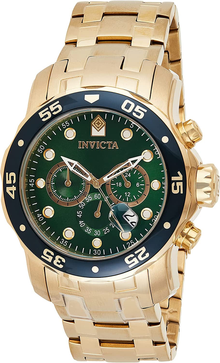 Men'S Pro Diver Collection Chronograph Watch Gold & Green / 48mm