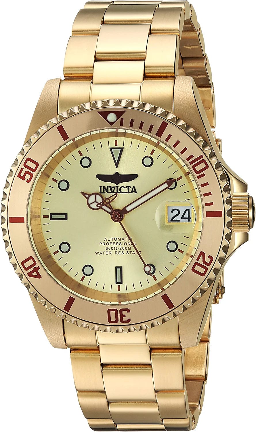 Men'S Pro Diver Collection Coin-Edge Automatic Watch Yellow Gold-plated