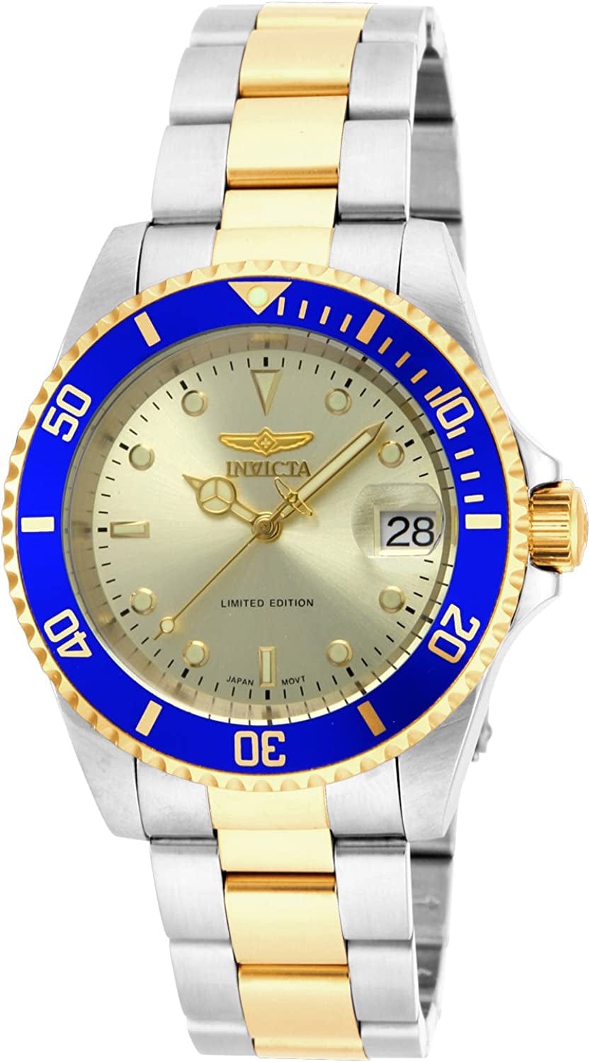 Men'S Pro Diver Collection Coin-Edge Automatic Watch Gold, Stainless Steel