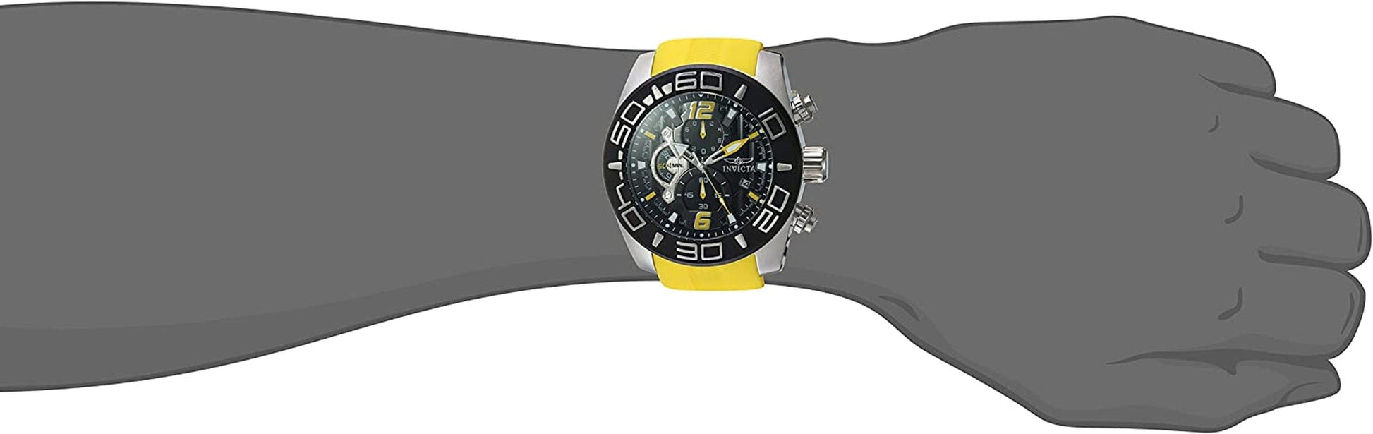 Men'S Pro Diver Stainless Steel Quartz Watch with Silicone Strap, (Model: 22808, 22809)