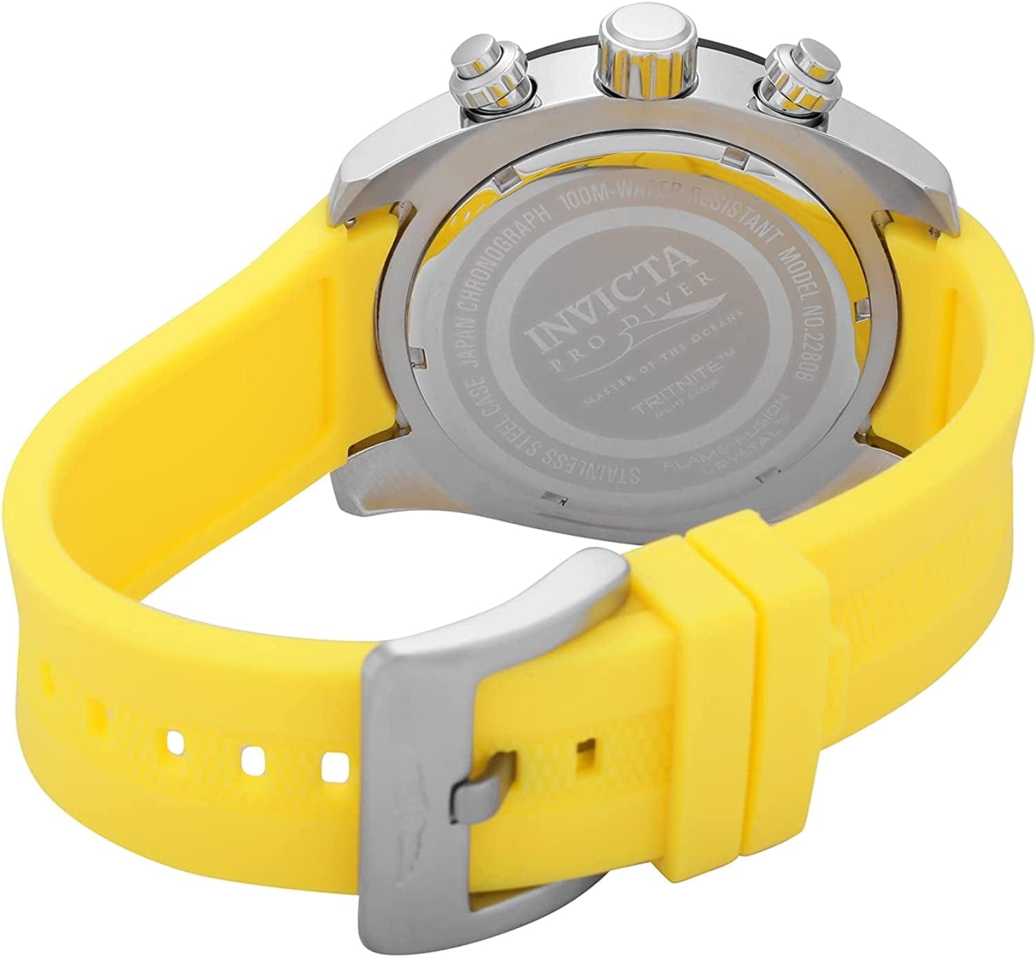 Men'S Pro Diver Stainless Steel Quartz Watch with Silicone Strap, (Model: 22808, 22809)