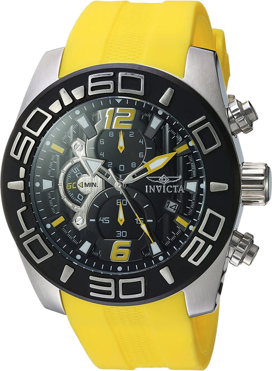 Men'S Pro Diver Stainless Steel Quartz Watch with Silicone Strap, (Model: 22808, 22809) 22808