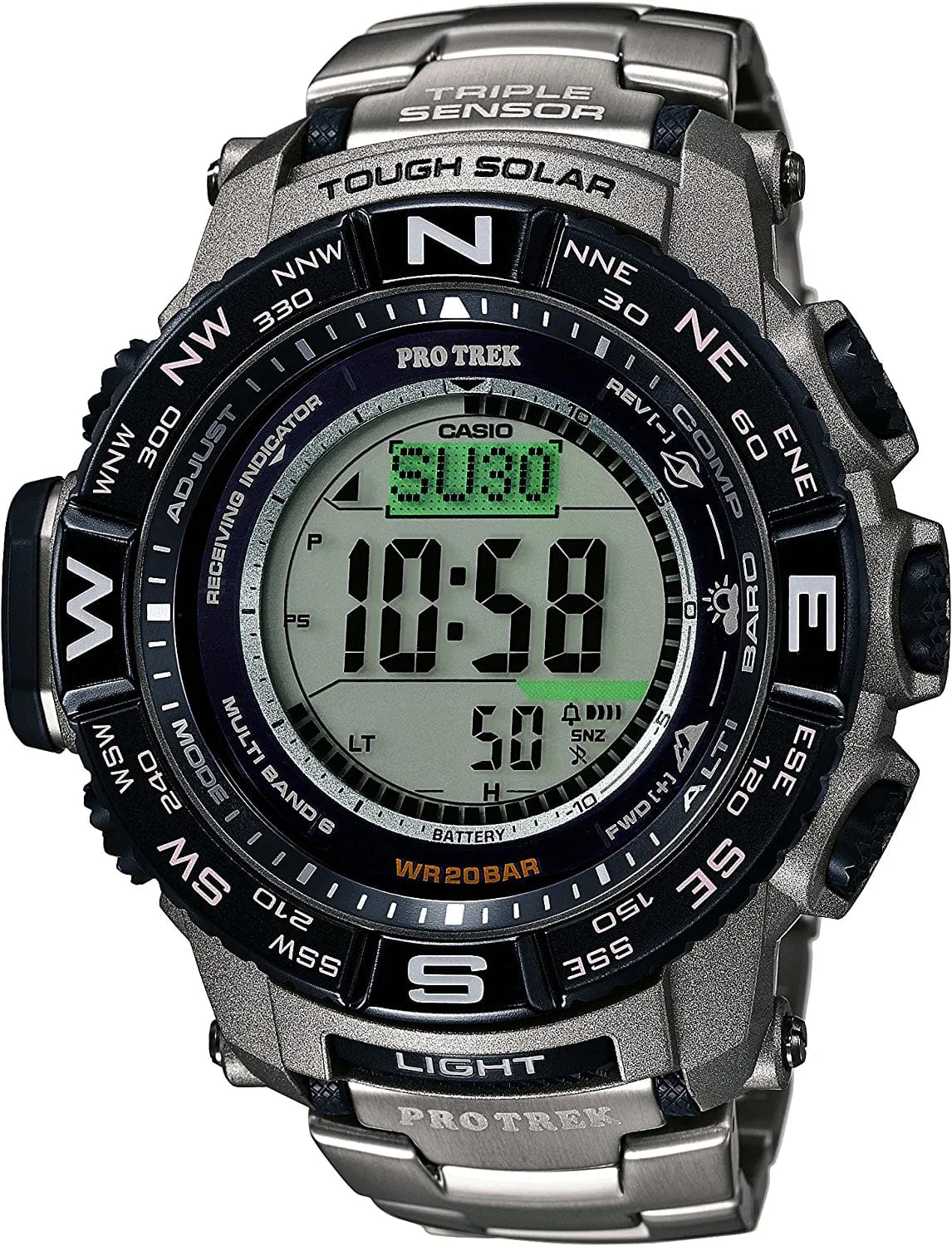 Men'S Pro Trek PRW-3500T-7CR Tough Solar Triple Sensor Digital Sport Watch