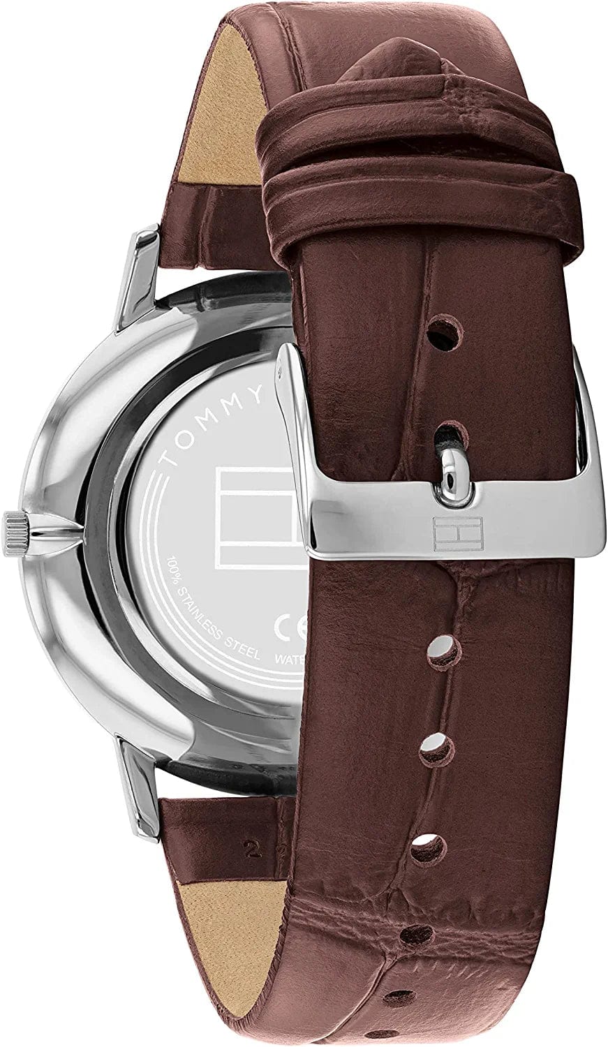 Men'S Quartz Stainless Steel and Leather Strap Dressy Watch, Color: Brown (Model: 1791514)