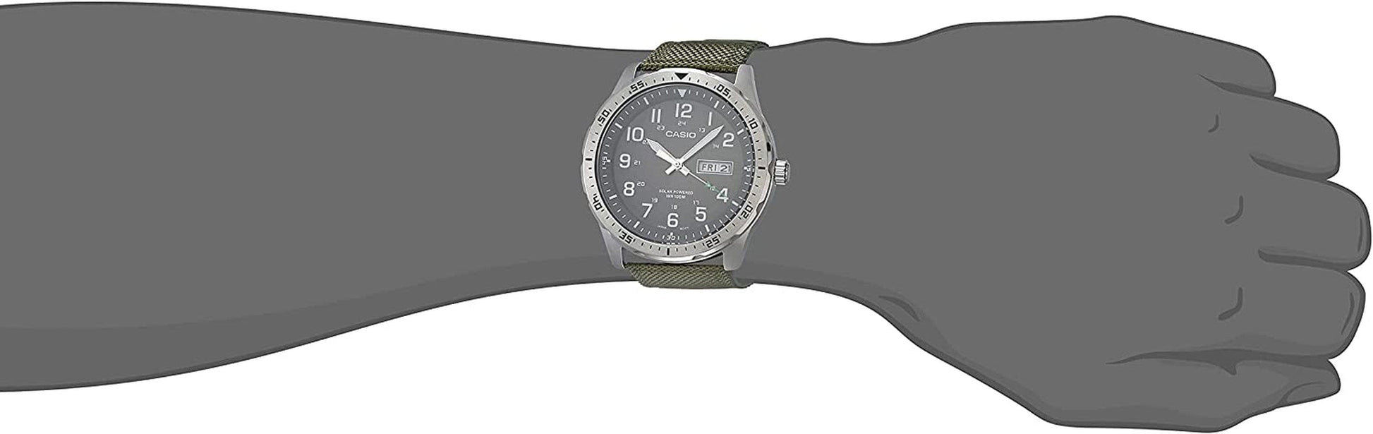 Men'S Solar Powered Stainless Steel Quartz Cloth Strap