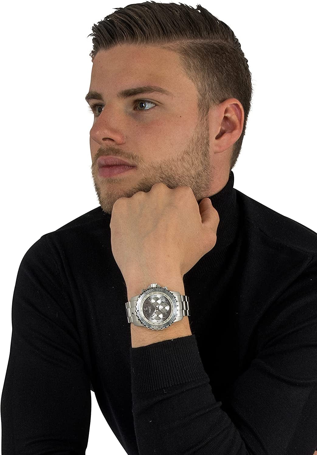 Men'S Specialty Quartz Watch with Stainless Steel Band