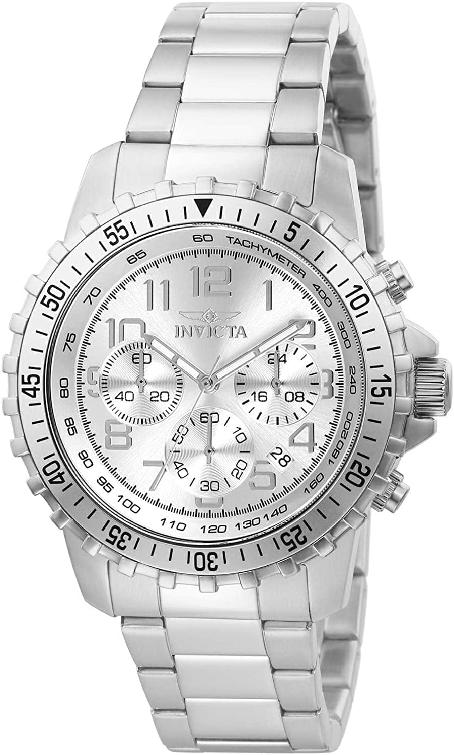 Men'S Specialty Quartz Watch with Stainless Steel Band Silver / 45mm