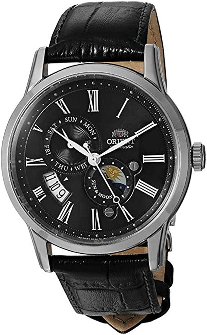 Men'S 'Sun and Moon Version 3' Japanese Automatic / Hand-Winding Watch with Sapphire Crystal Black