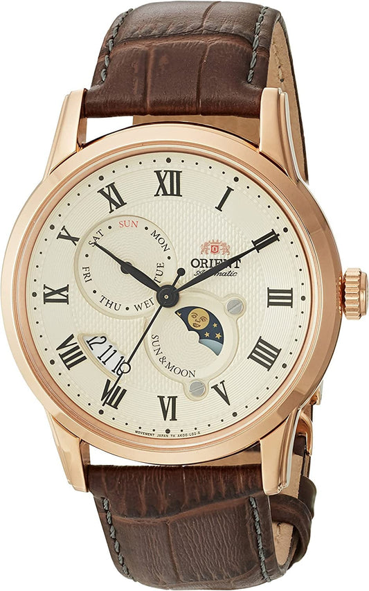 Men'S 'Sun and Moon Version 3' Japanese Automatic / Hand-Winding Watch with Sapphire Crystal Brown