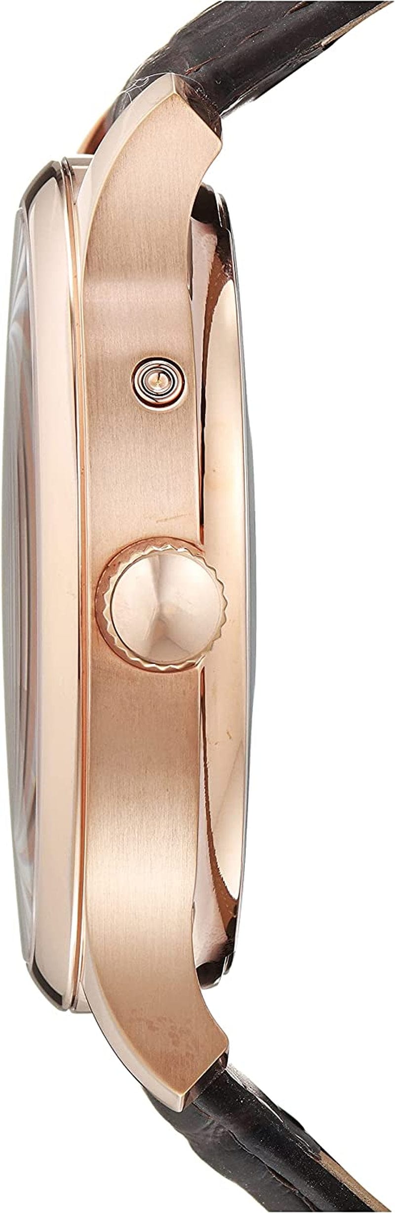 Men'S Tradition GMT Stainless Steel Quartz Watch with Leather Strap, Brown, 20 (Model: T0636393603700)