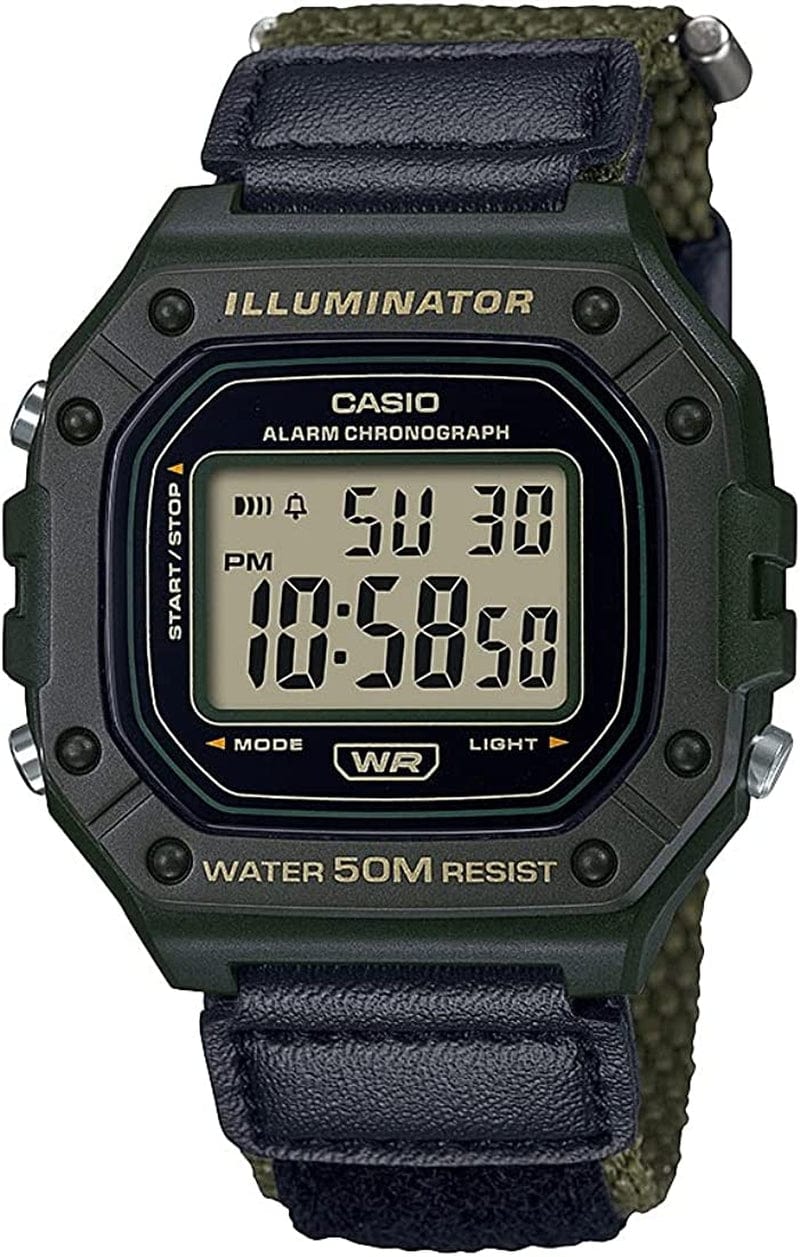 Men'S W-218H-1AVCF Classic Digital Display Quartz Black Watch Standard