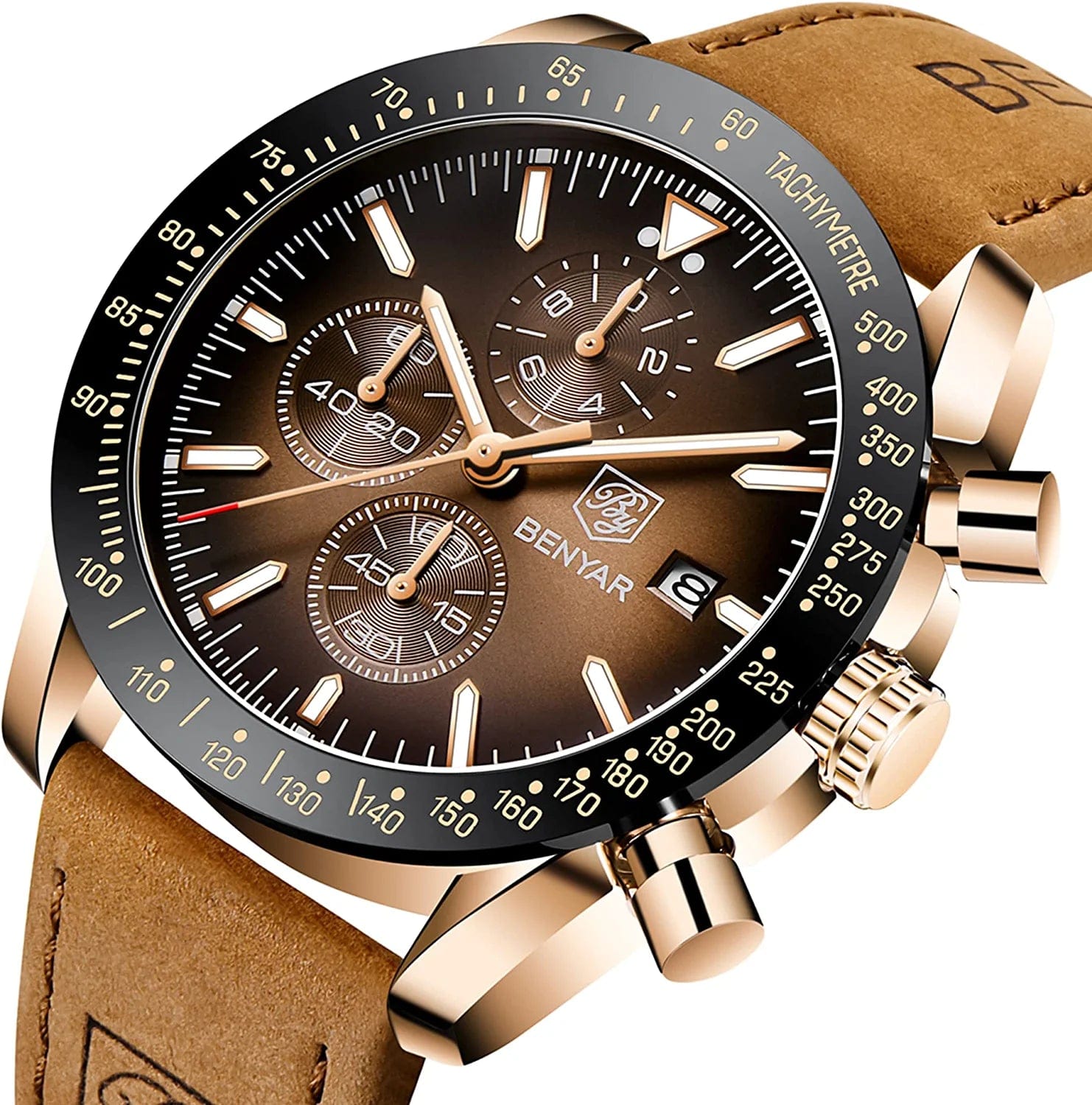 Men’S Watch Analog Waches for Man Business Work Waterproof Chronograph Watches Men Fashion Minimalist Sport Classic Elegant Men'S Wrist Watch with Leather Band Unique Gifts for Men