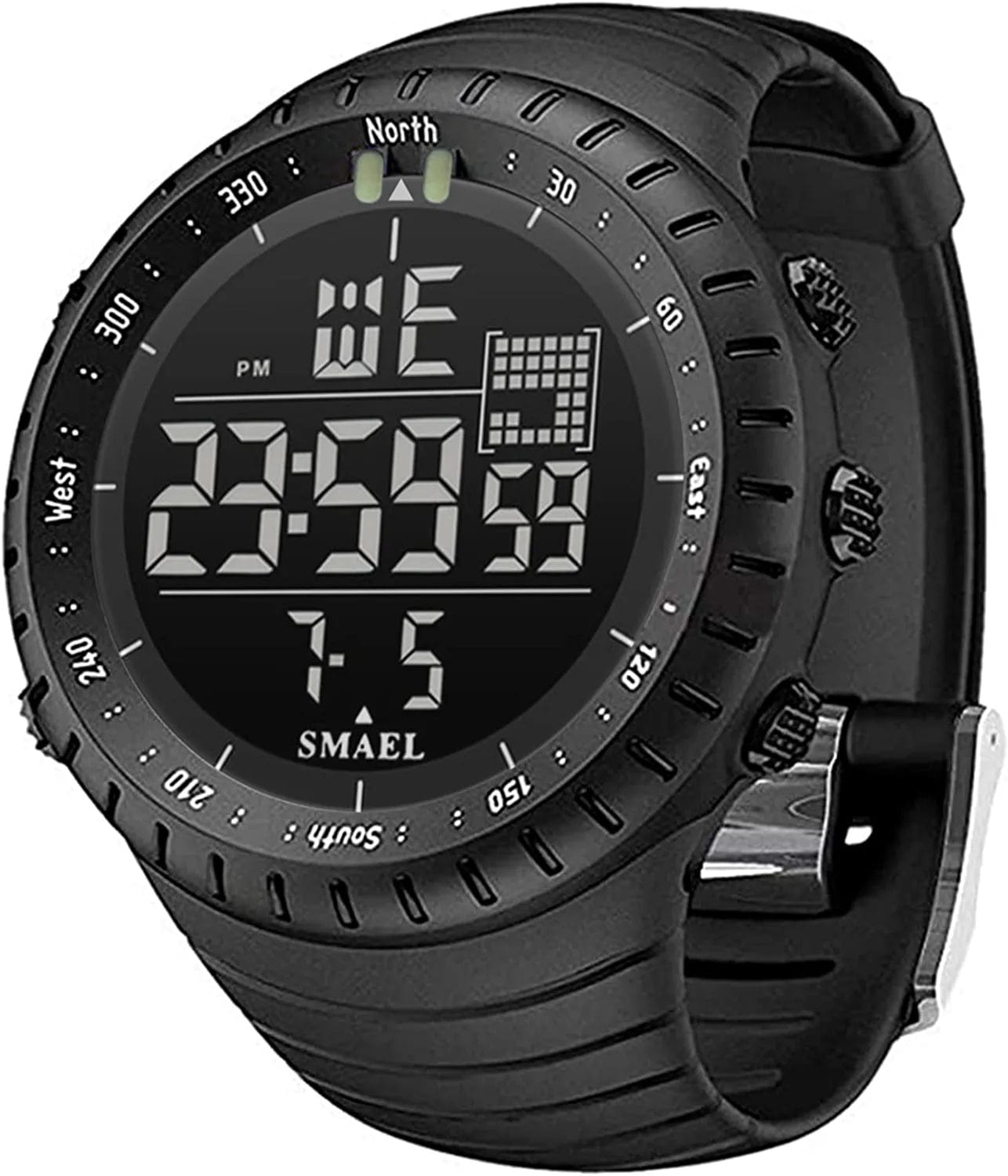Mens Digital Watch - Sports Military Watches Waterproof Outdoor Chronograph Military Wrist Watches for Men with LED Back Ligh/Alarm/Date AllBlack
