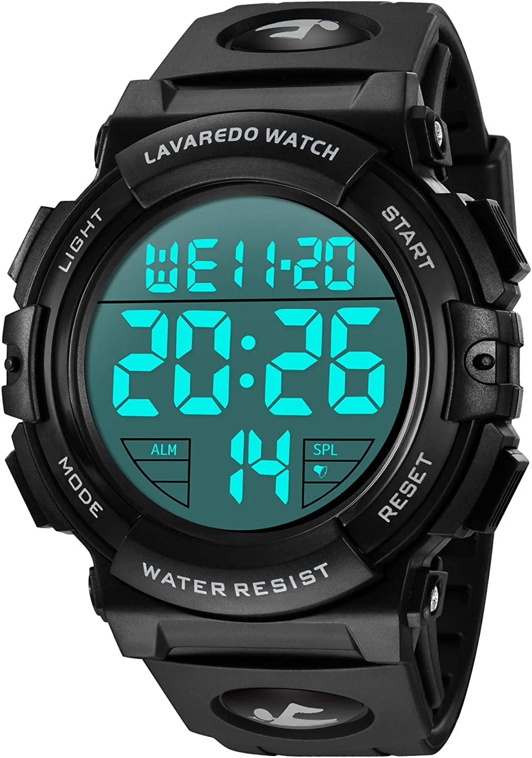 Mens Digital Watch - Sports Military Watches Waterproof Outdoor Chronograph Military Wrist Watches for Men with LED Back Ligh/Alarm/Date 03-Black
