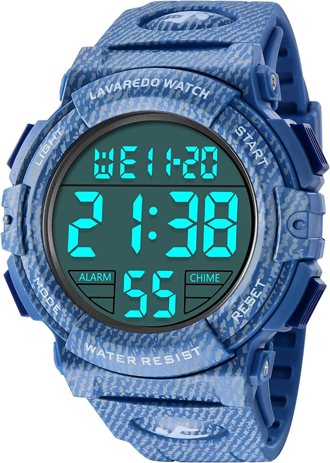 Mens Digital Watch - Sports Military Watches Waterproof Outdoor Chronograph Military Wrist Watches for Men with LED Back Ligh/Alarm/Date Th-LightBlue