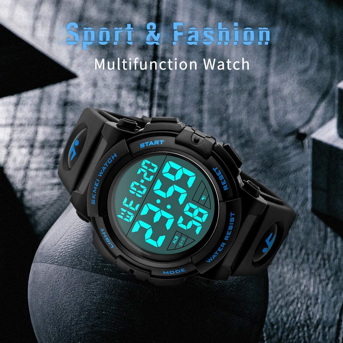 Mens Digital Watch - Sports Military Watches Waterproof Outdoor Chronograph Military Wrist Watches for Men with LED Back Ligh/Alarm/Date
