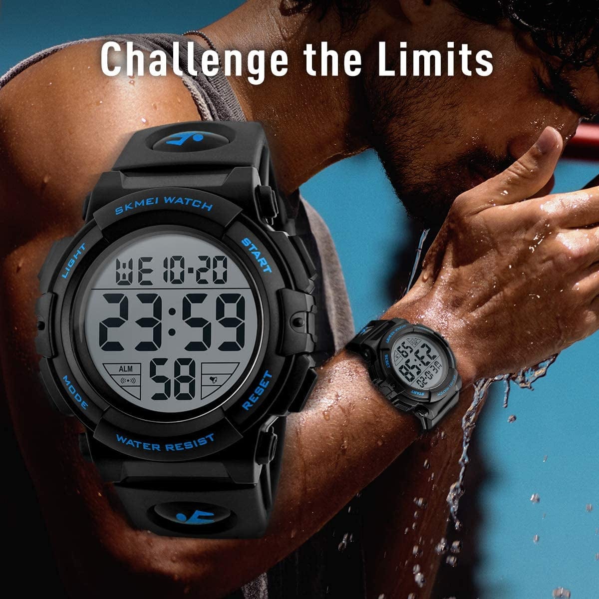 Mens Digital Watch - Sports Military Watches Waterproof Outdoor Chronograph Military Wrist Watches for Men with LED Back Ligh/Alarm/Date