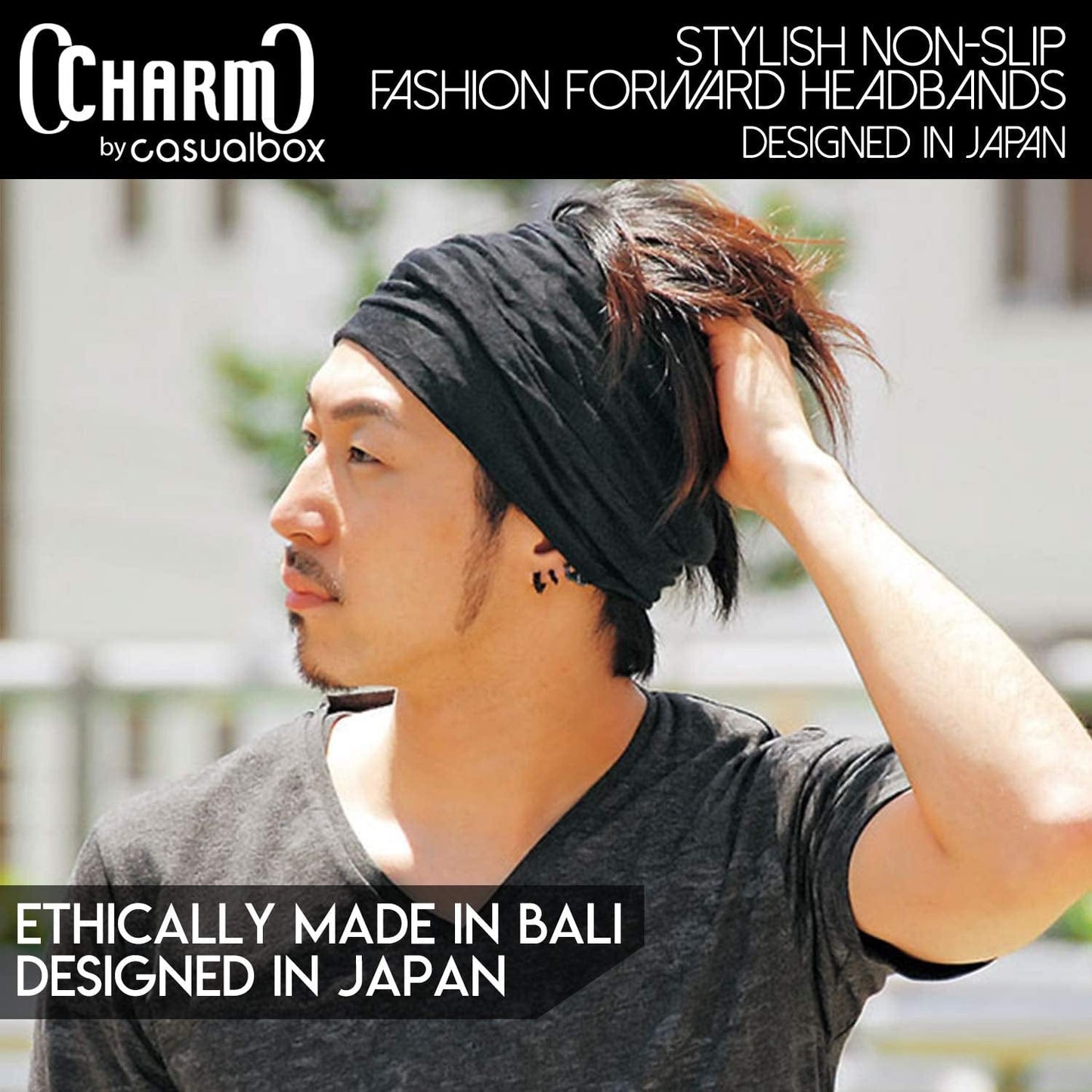 Mens Head Wraps Elastic Bandana - Japanese Headband Workout Women Hair Black Apparel & Accessories > Clothing Accessories > Bandanas & Headties CHARM
