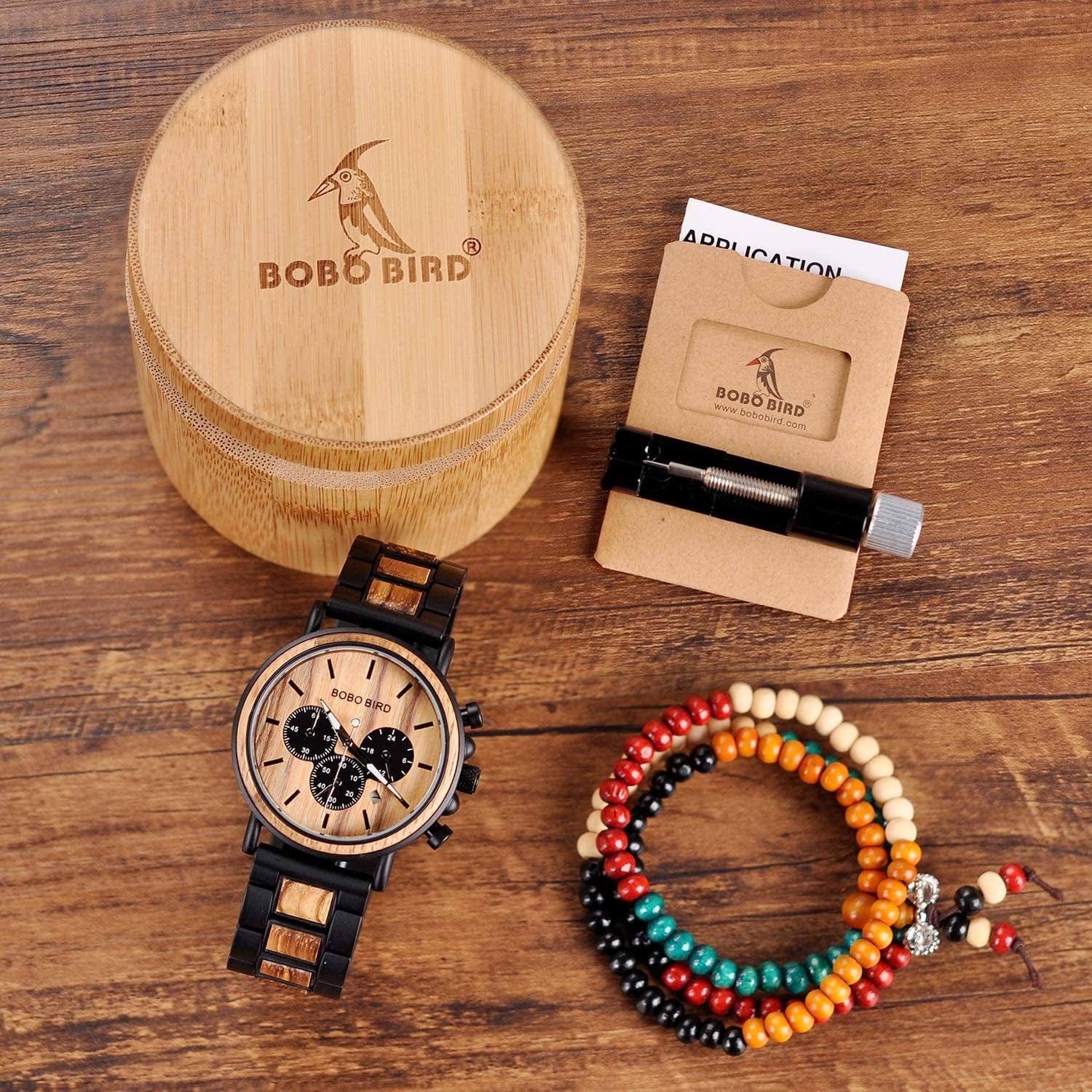 Mens Personalized Engraved Wooden Watches, Stylish Wood & Stainless Steel Combined Quartz Casual Wristwatches for Men Family Friends Customized Watch