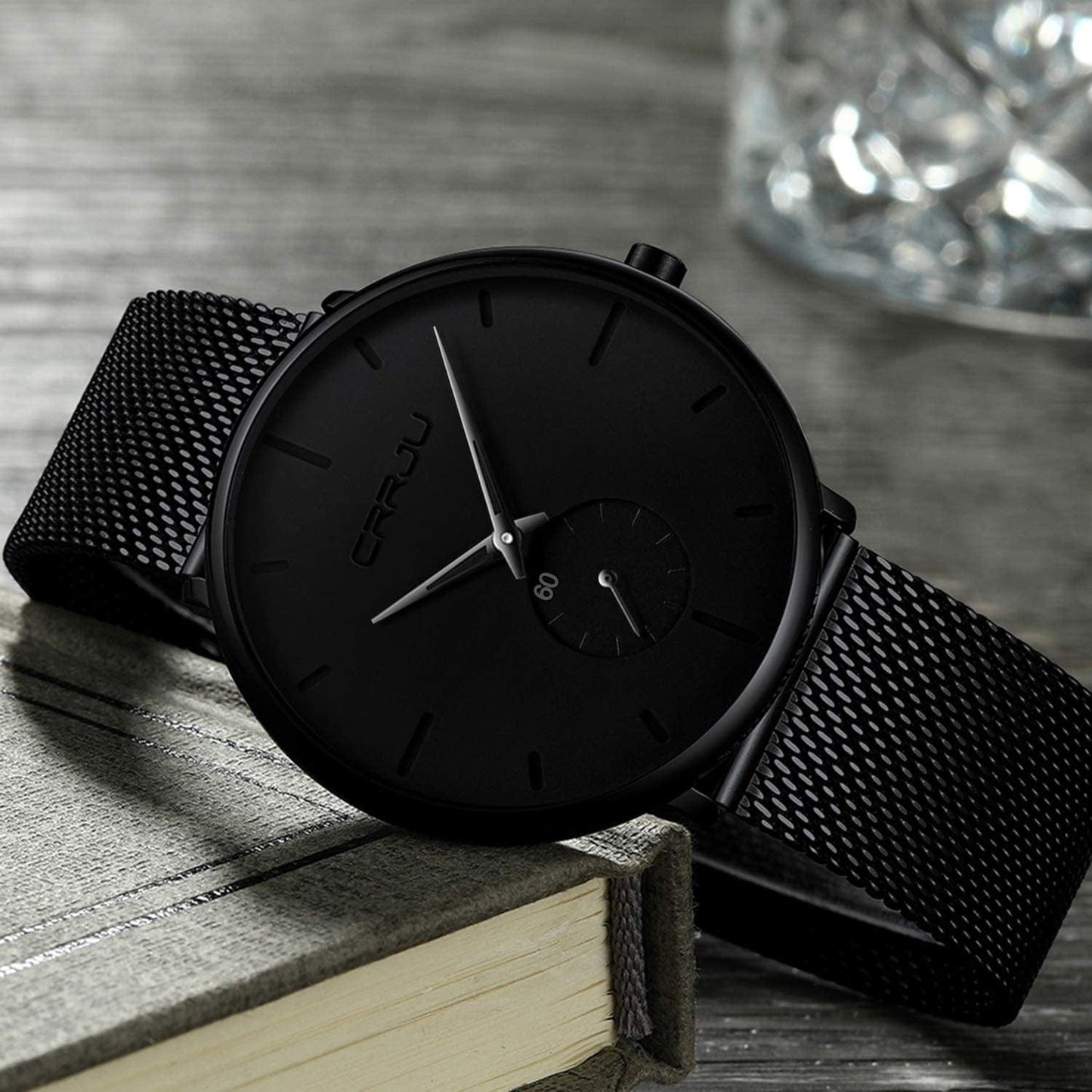 Mens Watches Ultra-Thin Minimalist Waterproof - Fashion Wrist Watch for Men Unisex Dress with Stainless Steel Mesh Band