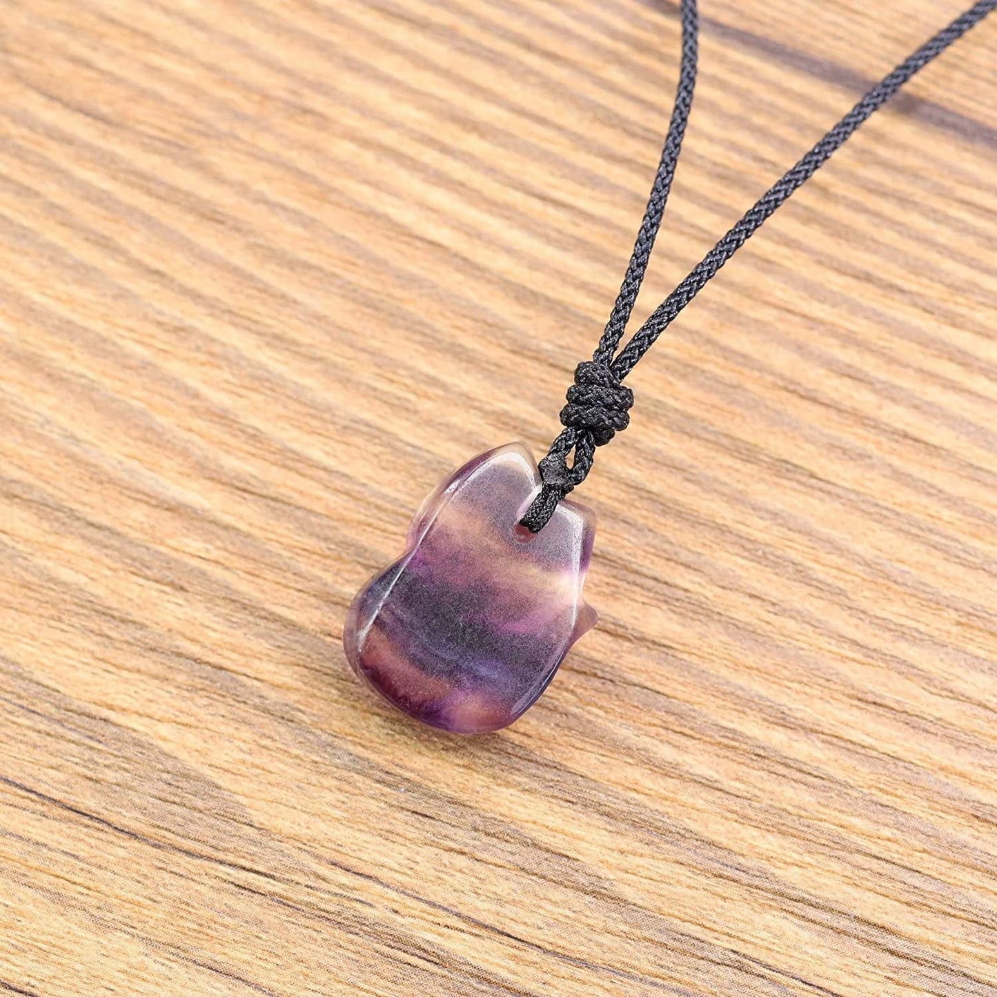 Mens Womens Stone Fox Pendant Necklace