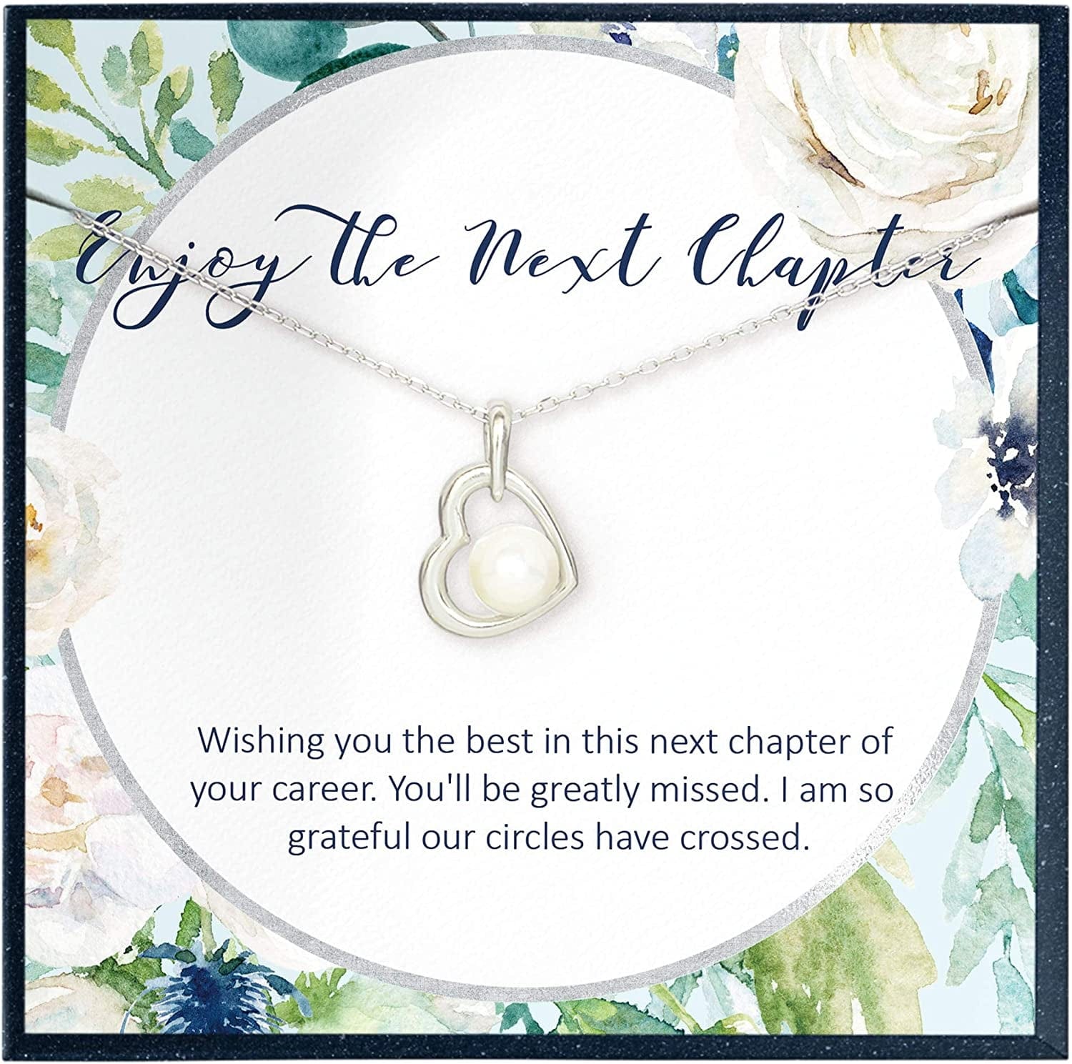 Mentor Gifts for Boss Gifts for Coworker Gifts for Retirement Gifts for Boss Leaving Gift for Coworker Going Away Gift Enjoy Next Chapter (Silver Pearl in Heart)