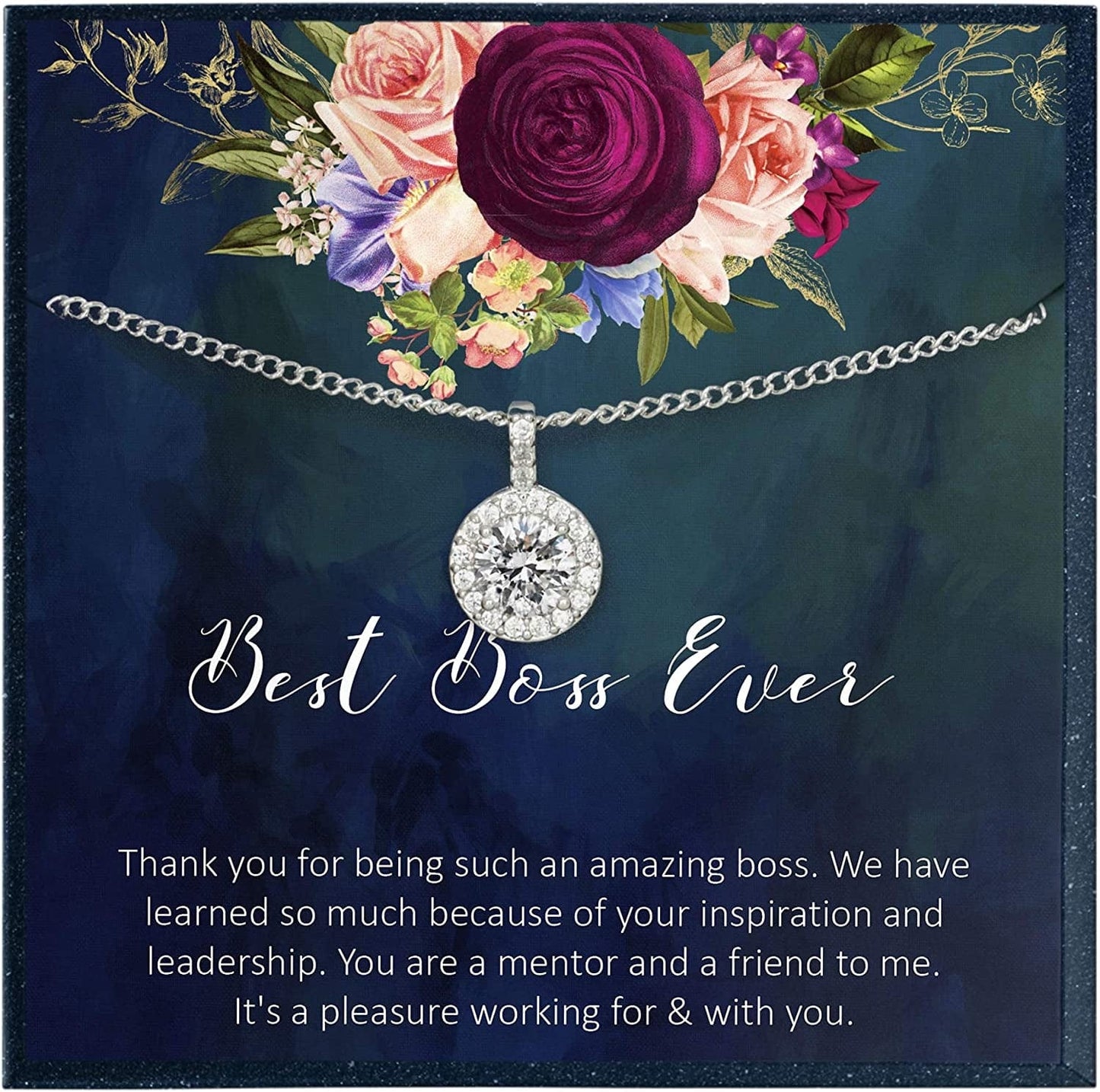 Mentor Gifts for Boss Gifts for Coworker Gifts for Retirement Gifts for Boss Leaving Gift for Coworker Going Away Gift Best Boss Ever (CZ Diamond)