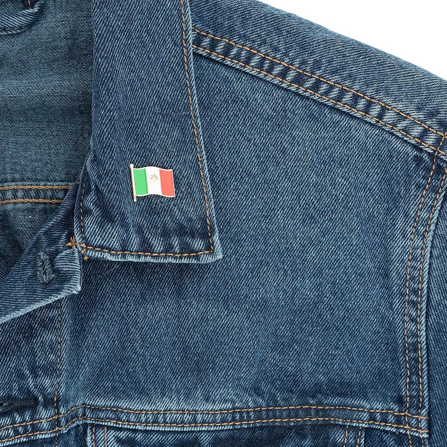 Mexico Country Flag Lapel Pin Enamel Made of Metal Souvenir Hat Men Women Patriotic Mexican (Waving Flag Lapel Pin)