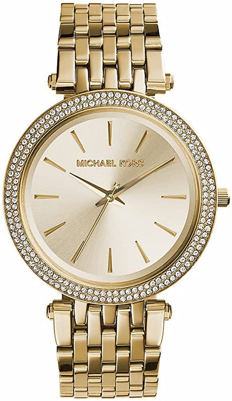 Michael Kors Darci 3 Hand Watch with Glitz Accents, 39MM Gold