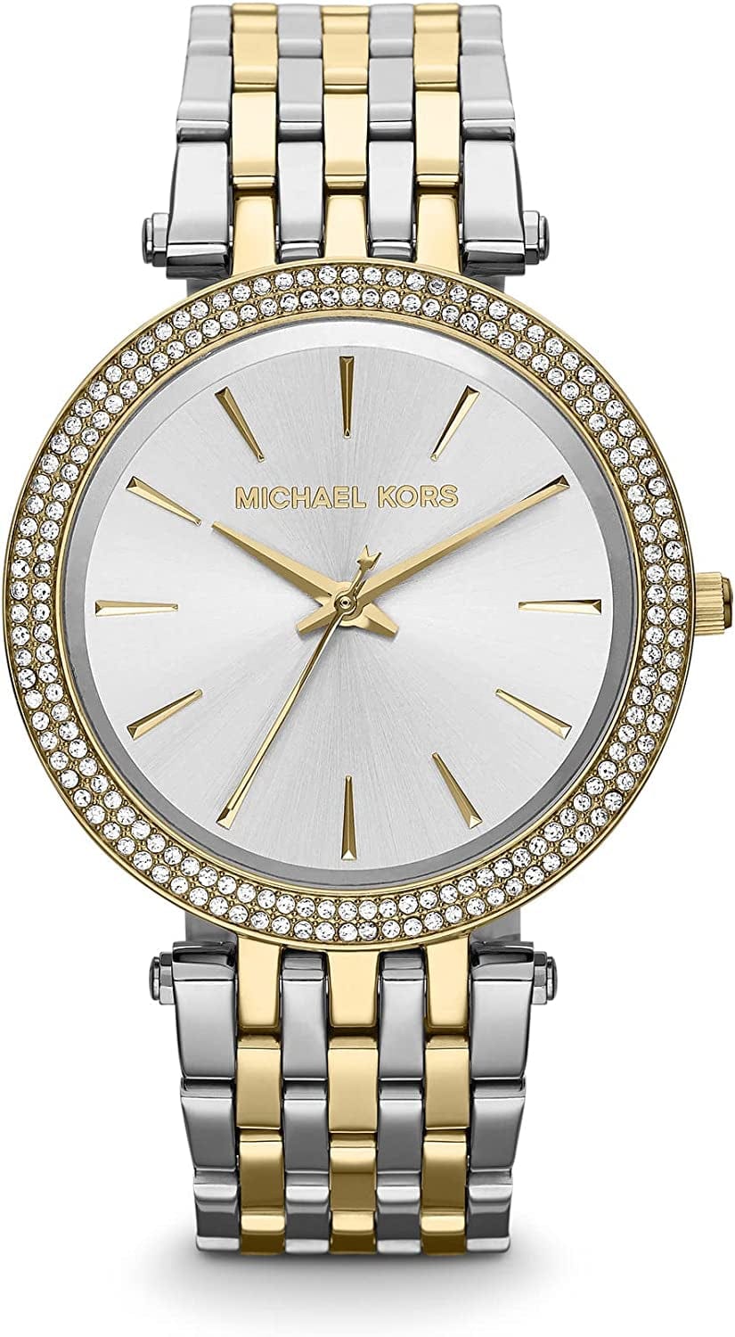 Michael Kors Darci 3 Hand Watch with Glitz Accents, 39MM Two-Tone