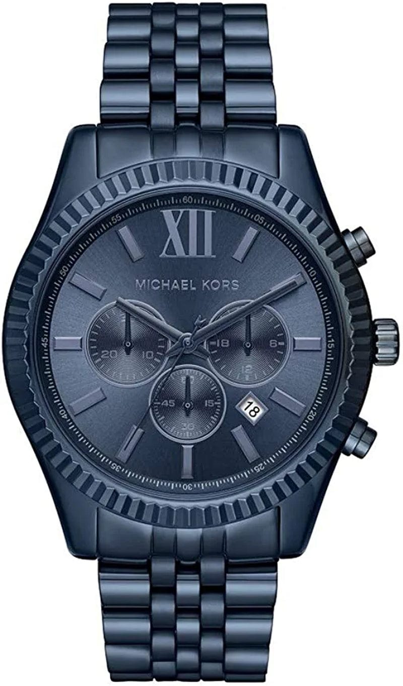 Michael Kors Lexington Chronograph Stainless Steel Watch Blue