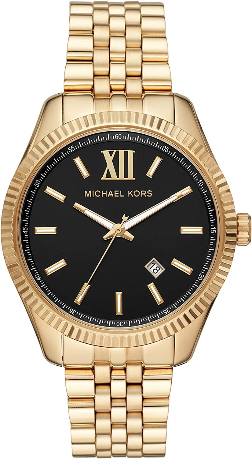 Michael Kors Lexington Chronograph Stainless Steel Watch Gold 42MM
