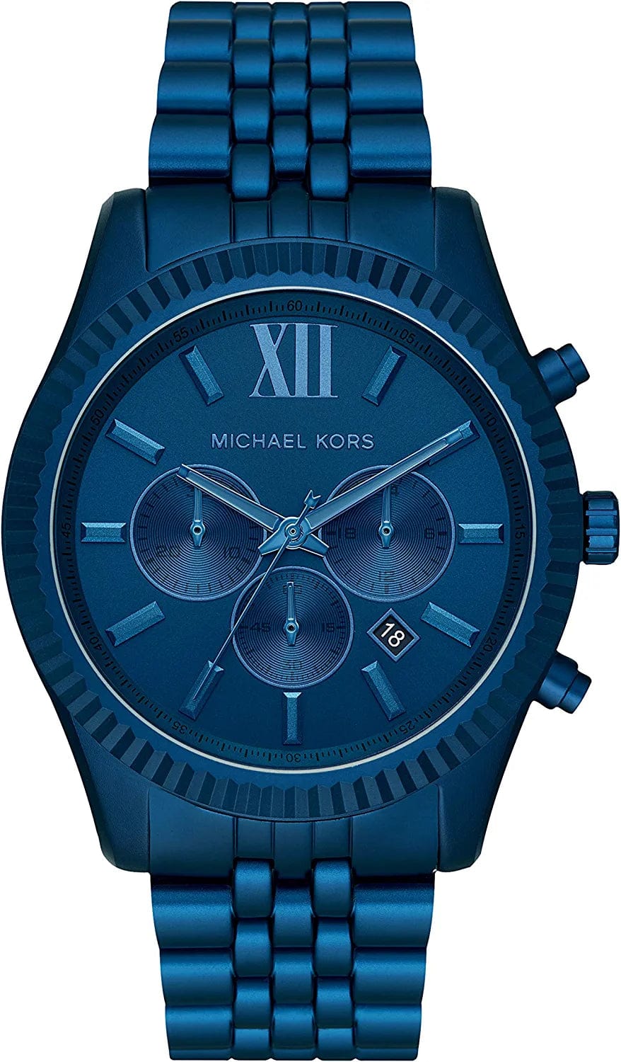 Michael Kors Lexington Chronograph Stainless Steel Watch Navy