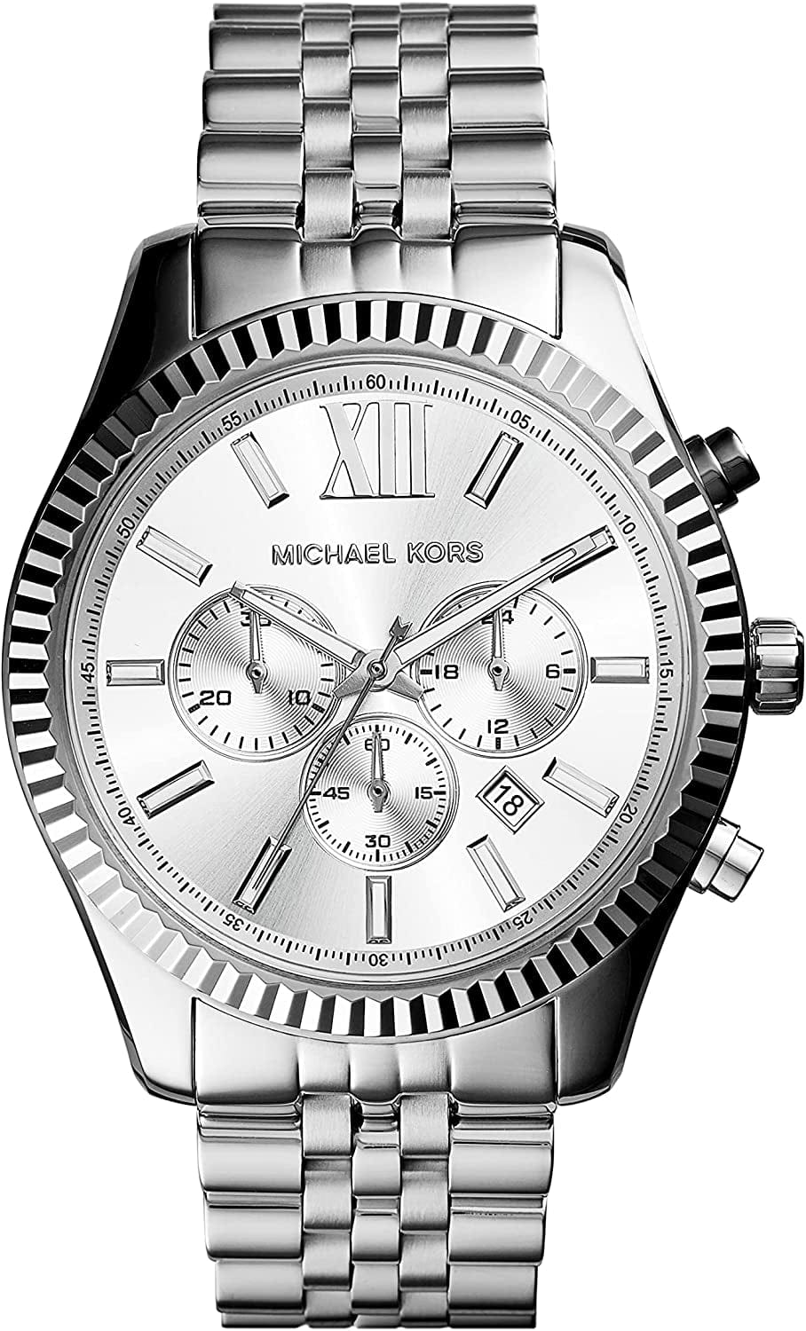 Michael Kors Lexington Chronograph Stainless Steel Watch Silver/Stainless Steel