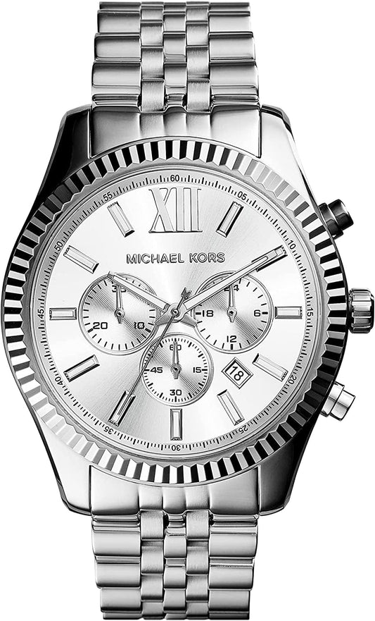 Michael Kors Lexington Chronograph Stainless Steel Watch Silver/Stainless Steel