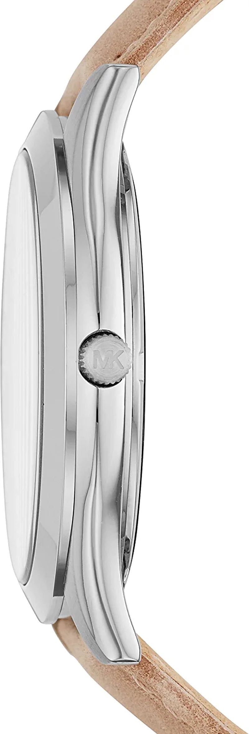 Michael Kors Men'S Slim Runway Stainless Steel Quartz Leather Strap, Brown, 22 Casual Watch (Model: MK8619)