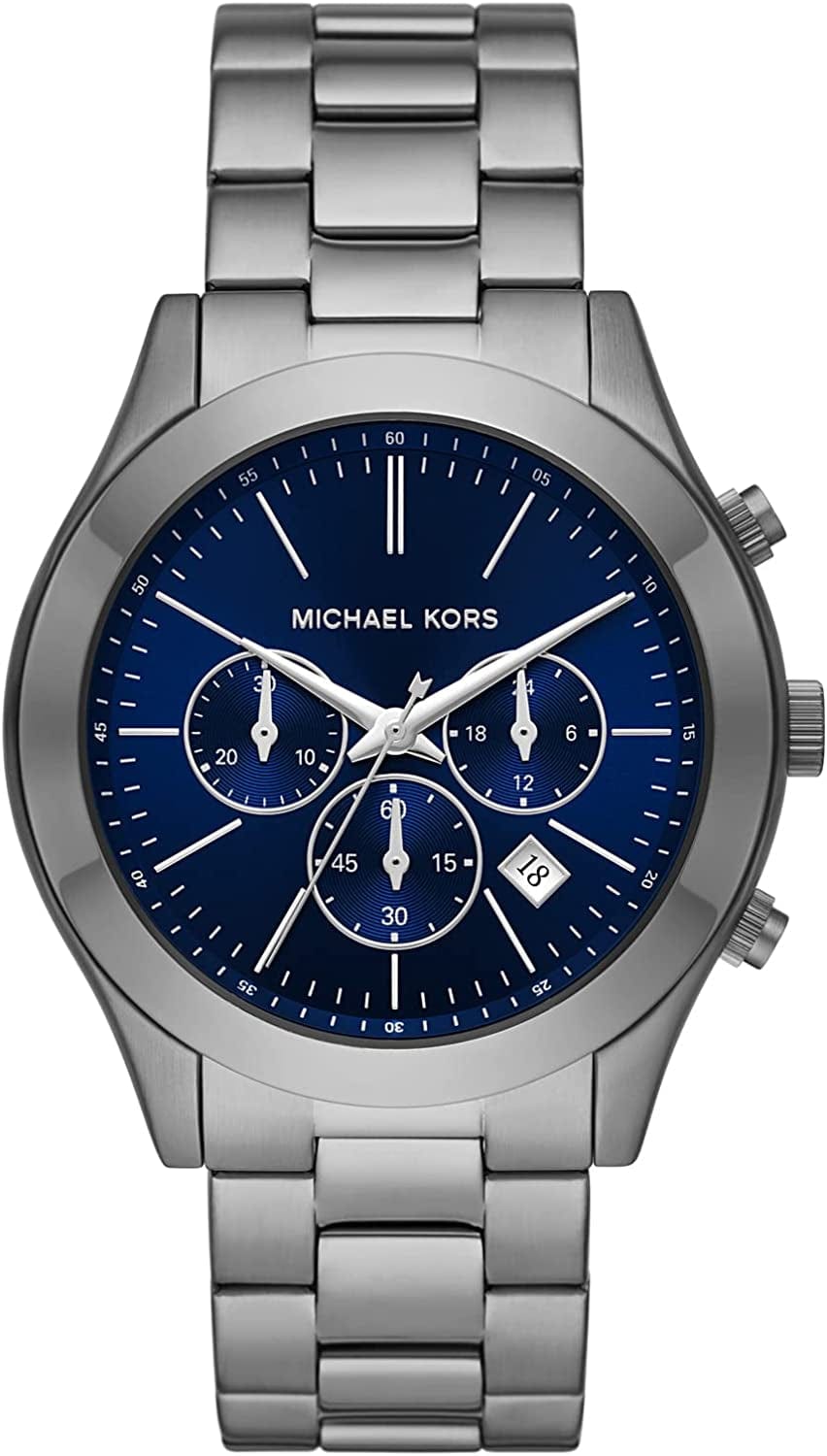 Michael Kors Men'S Slim Runway Stainless Steel Quartz Watch Gunmetal