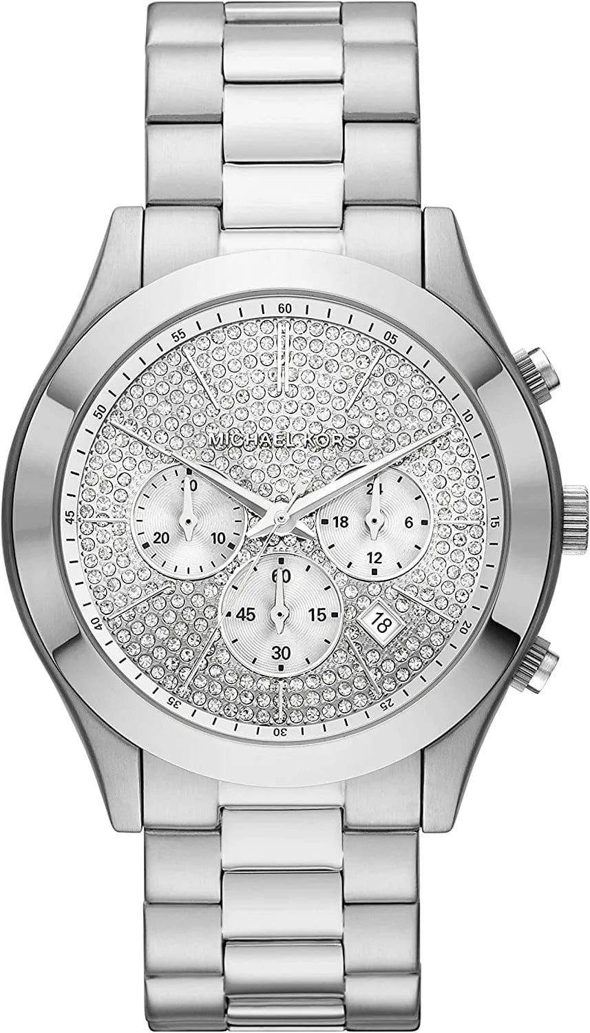 Michael Kors Men'S Slim Runway Stainless Steel Quartz Watch silver