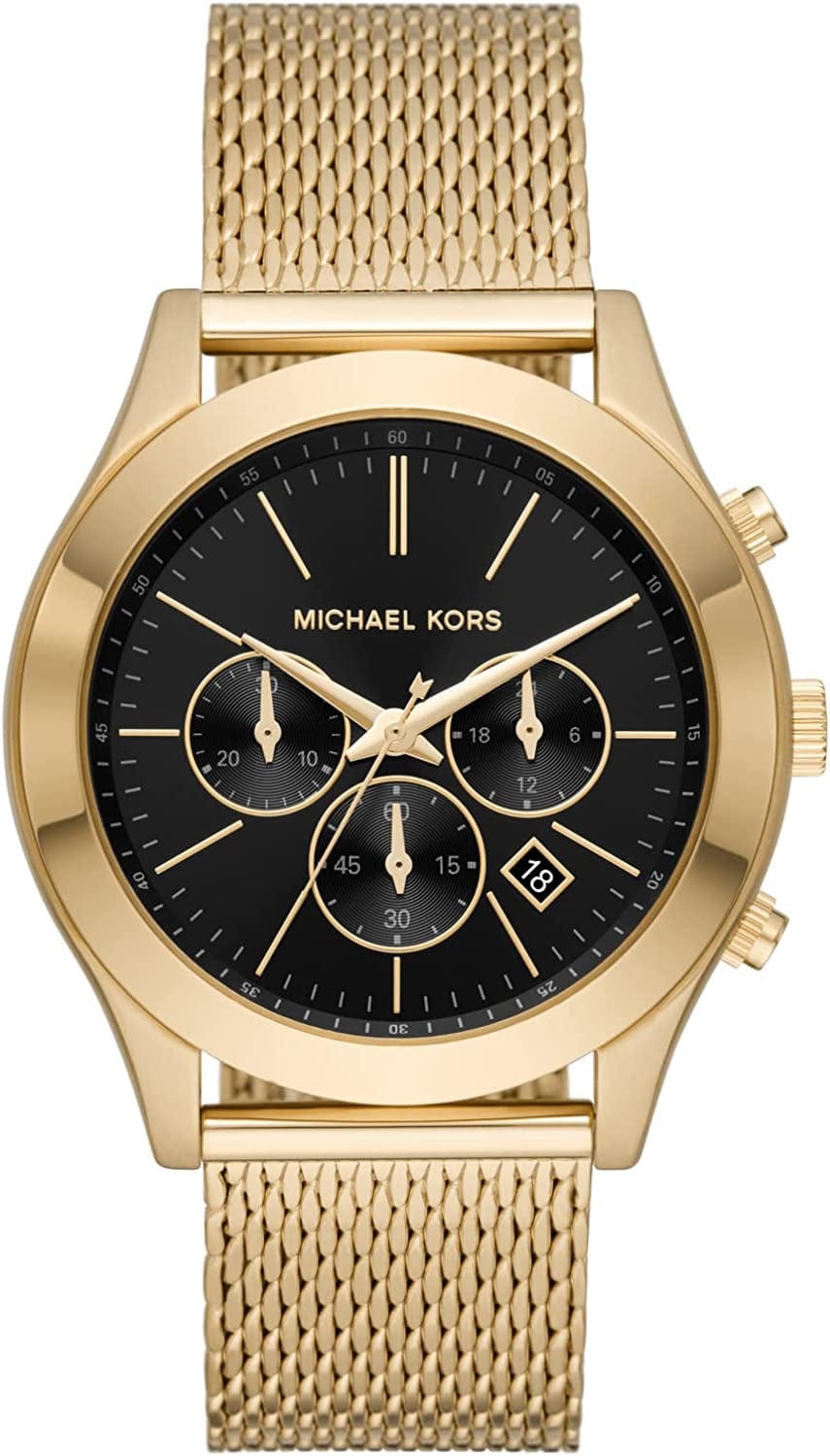 Michael Kors Men'S Slim Runway Stainless Steel Quartz Watch Gold