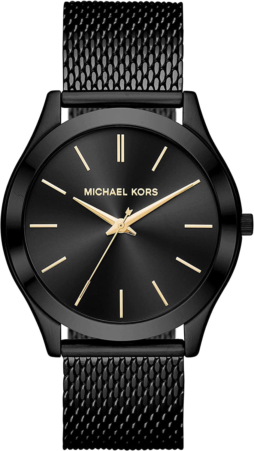 Michael Kors Men'S Slim Runway Stainless Steel Quartz Watch Black