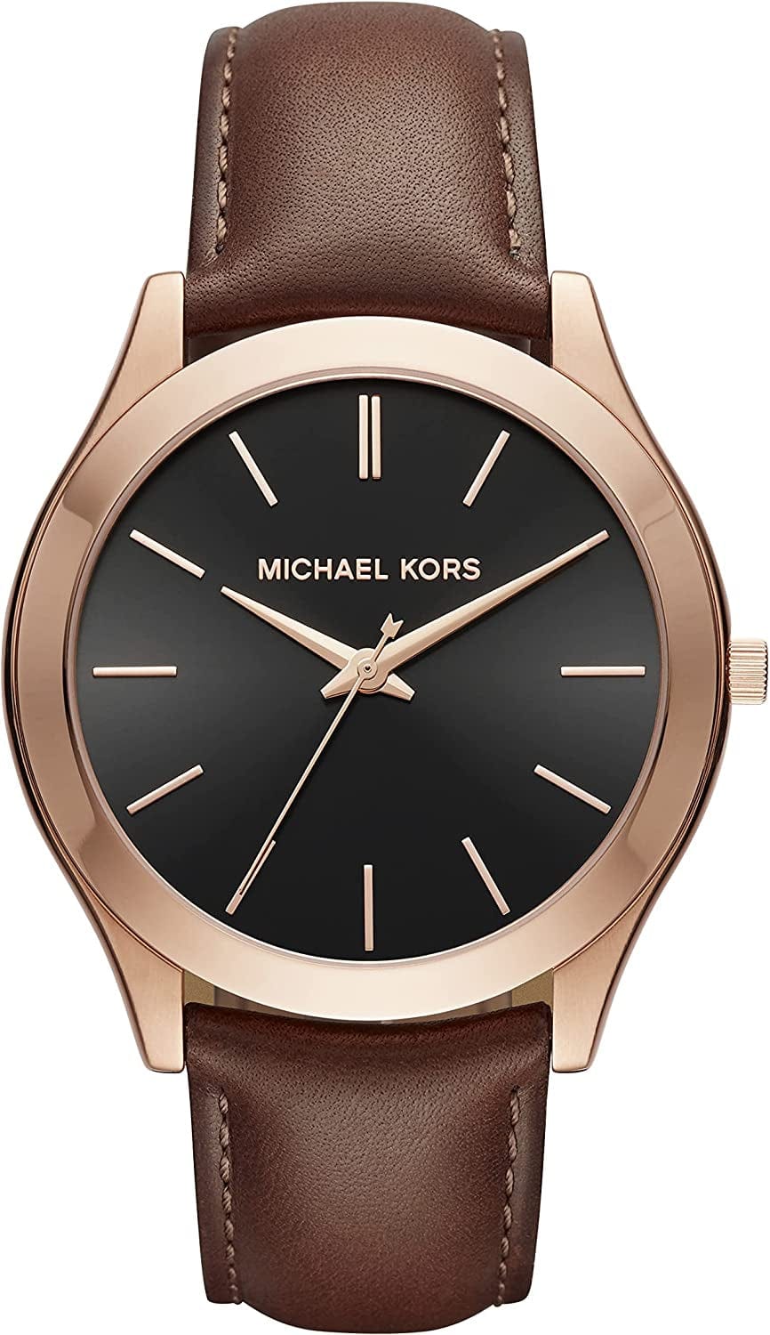 Michael Kors Men'S Slim Runway Stainless Steel Quartz Watch Rose Gold