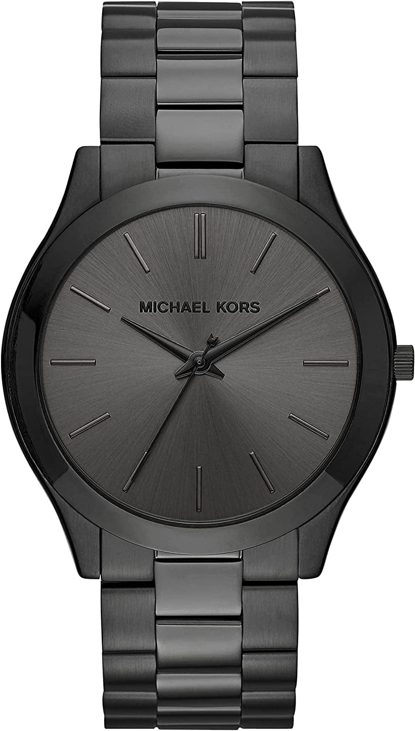 Michael Kors Men'S Slim Runway Stainless Steel Quartz Watch Slim Black