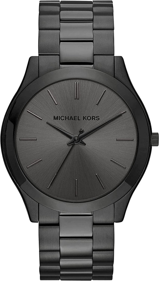 Michael Kors Men'S Slim Runway Stainless Steel Quartz Watch Slim Black