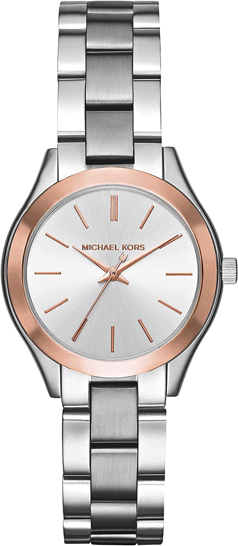 Michael Kors Mini Slim Runway Stainless Steel Watch Silver/Rose gold