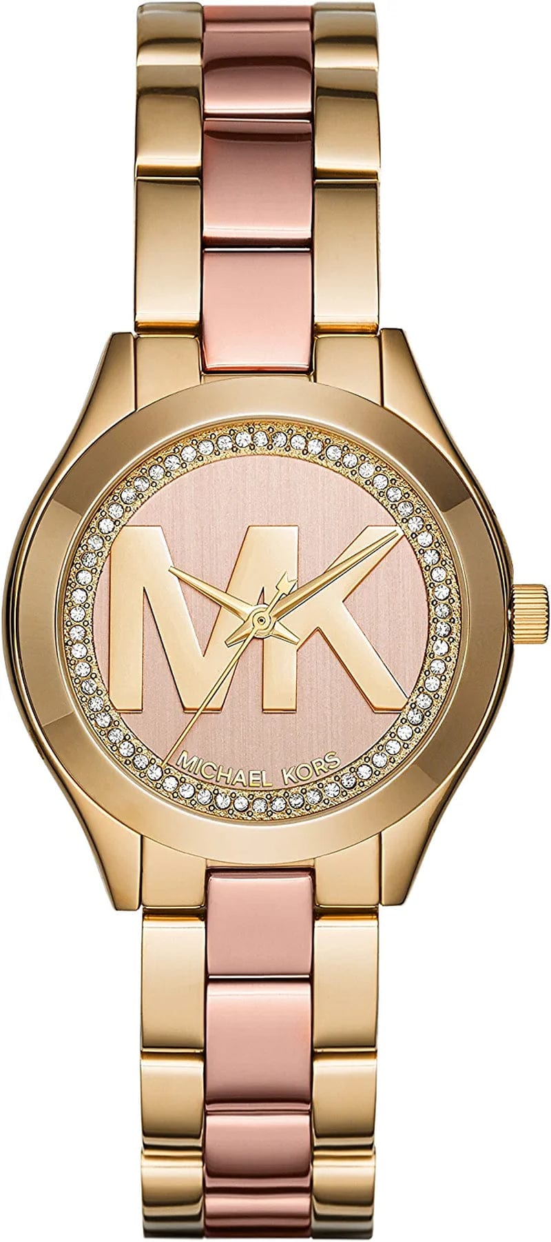 Michael Kors Mini Slim Runway Stainless Steel Watch Gold/Pink