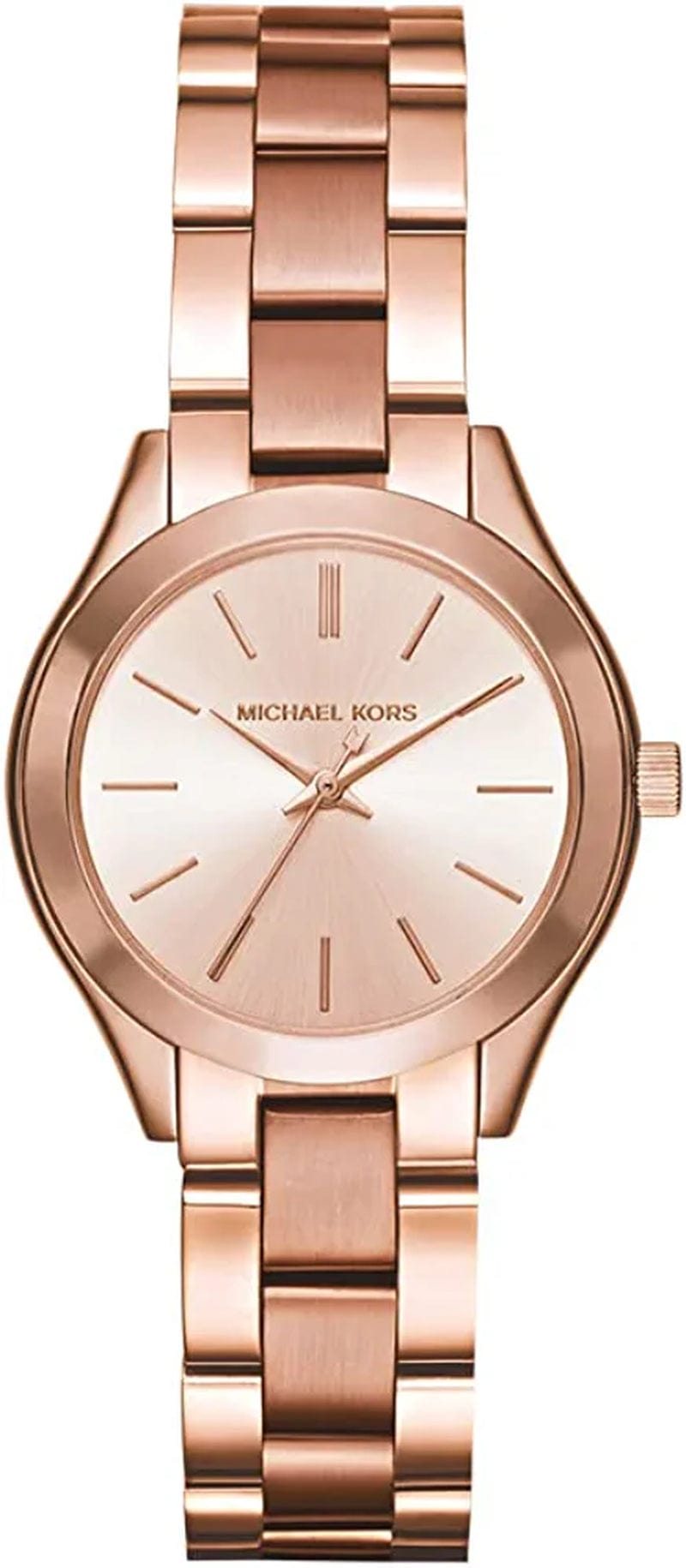 Michael Kors Mini Slim Runway Stainless Steel Watch Rose Gold Tone