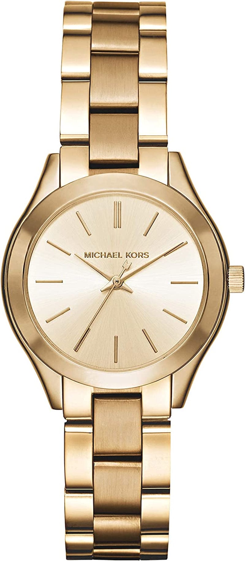 Michael Kors Mini Slim Runway Stainless Steel Watch Gold Tone
