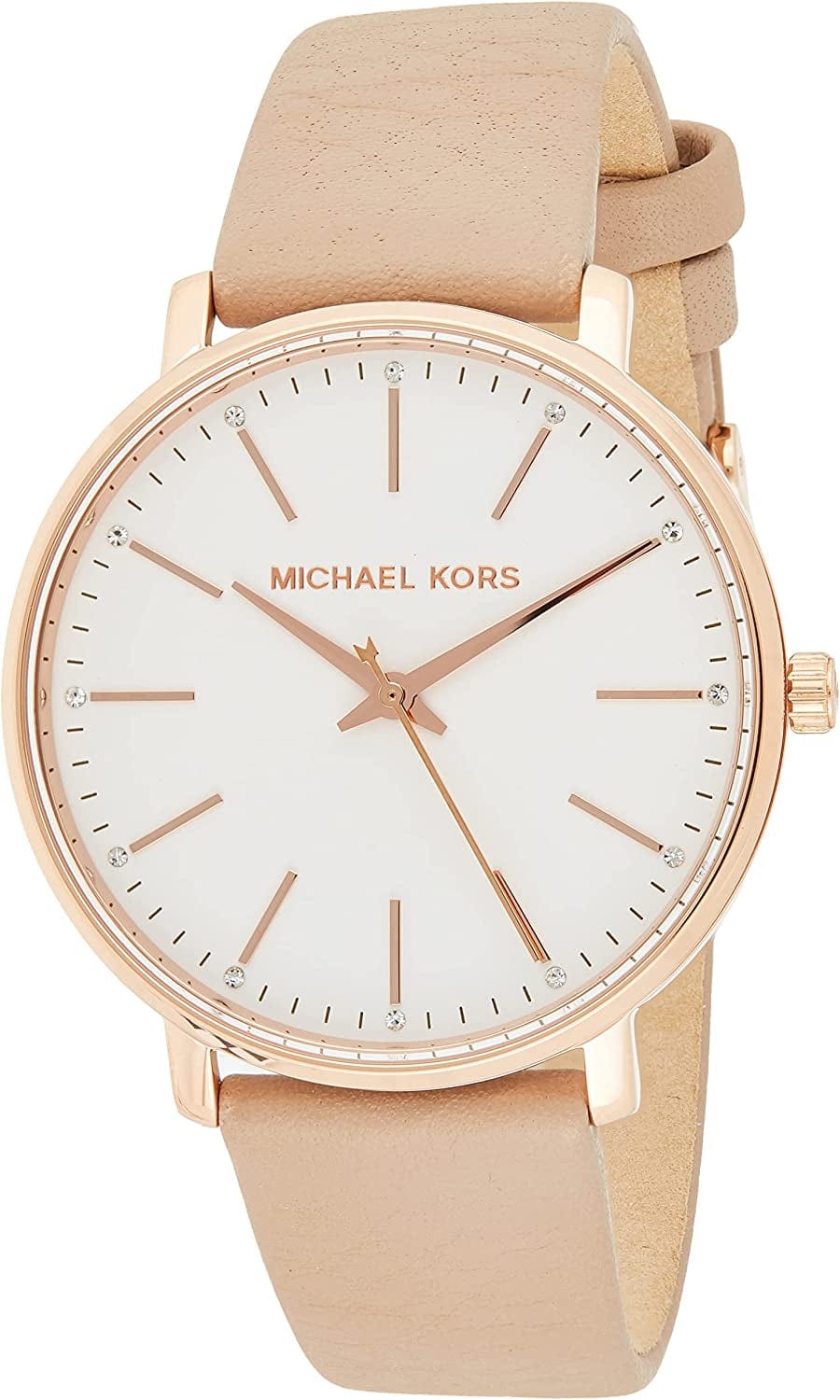 Michael Kors Pyper Three-Hand Stainless Steel Watch Light Brown
